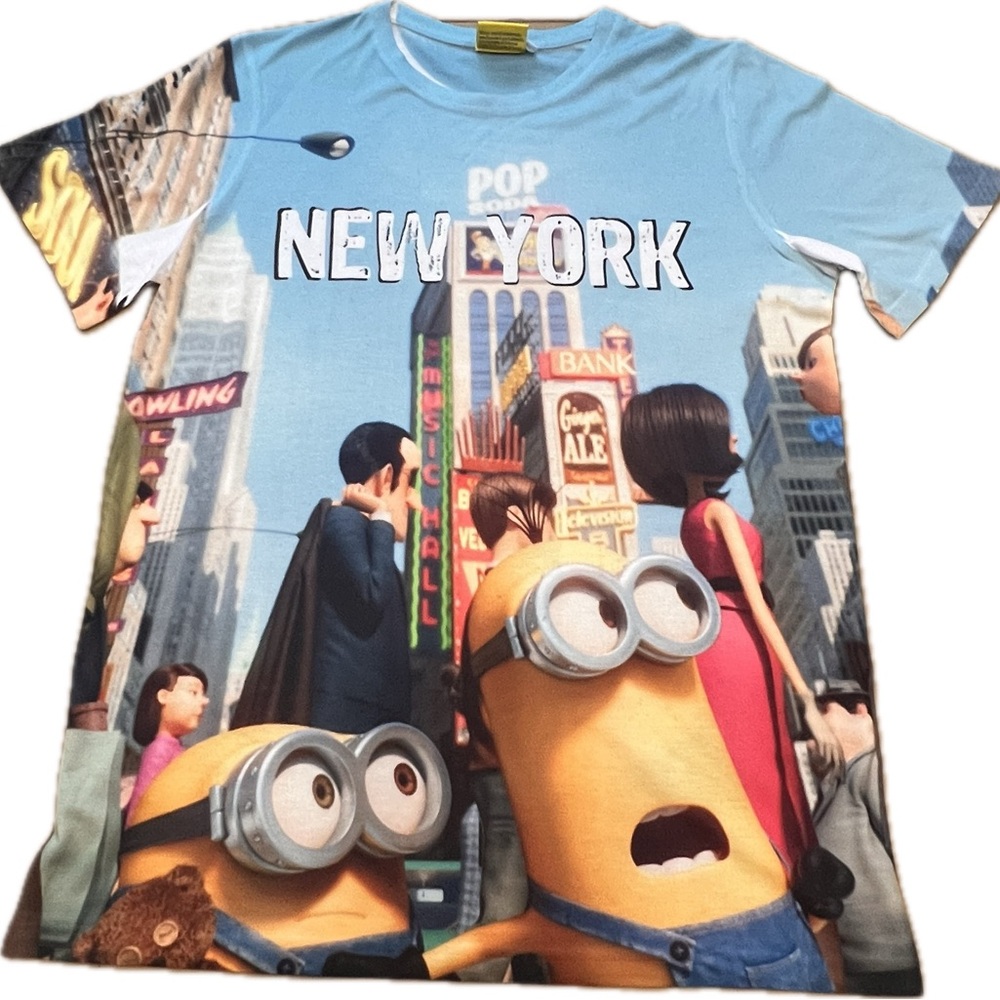 Minions in New York City Graphic Print T Shirt